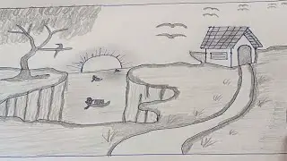 Nature picture drawing # very easy to art nature # viral video 2445m# 