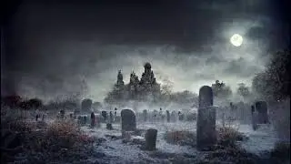 Full Moon Night Haunted Graveyard | Creepy Atmosphere