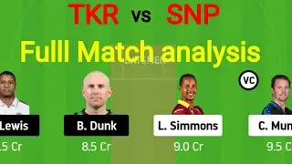 tkr vs snp dream 11 team | match prediction | snp vs tkr dream 11 | cric tone