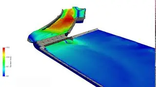 CFD animation of spillway with stepped chute in OpenFOAM