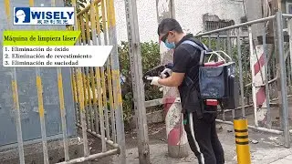 M&aacute;quina de limpieza l&aacute;ser de mochila de 19 kg, para eliminar &oacute;xido, revestimiento y suciedad