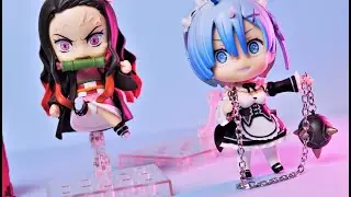 $50 Anime Figure NEZUKO & REM : Nendoroid || Demon slayer & Re:ZERO