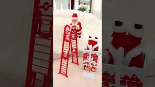 Cute Santa Claus Climbing the Ladder! Santa toys 🎅🏻🎁 #shortsvideo #christmas #present #santa