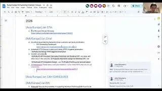 SIG Scheduling Meeting for 2026-01-22