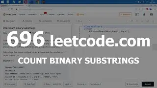 Разбор задачи 696 leetcode.com Count Binary Substrings. Решение на C++
