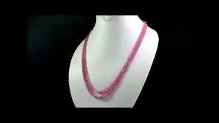 Natural Faceted Pink Ruby 220ct 3mm Size Gemstone Beads Necklace