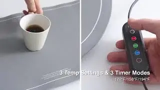 Warming Mat for Food with Adjustable Temperature Timer,10S Fast Heating Silicone Food Warmers