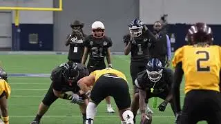 USMILBOW High School Bowl Game   Team Ice QB #1 goes for a QB sneak