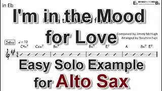 I'm in the Mood for Love - Easy Solo Example for Alto Sax