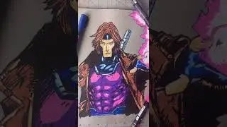 Drawing Gambit from the XMen with Posca Markers. #xmen #gambit #posca #marvel