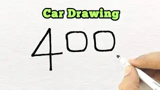 Car 🚗 Drawing Easy | How to Draw Car with 400 | Simple Car Drawing for Beginners 
