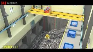 Smart Overhead Crane with Grab for Wastes Handling at Incineration Plant