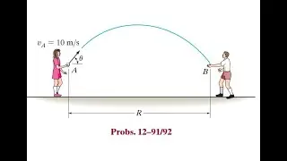 12–91. The girl at A can throw a ball at vA = 10 m/s. Calculate the maximum   #Hibbeler #Dynamic