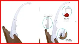 J L  Childress Crib Mobile Attachment Clamp 18 Inch, Easy Attachment with Rubber Padding, Fits Tradi