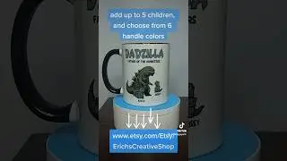 father's day gift idea. personalized dadzilla mug. 👉 www.etsy.com/shop/ErichsCreativeShop