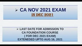 CA EXAM DEC 2021
