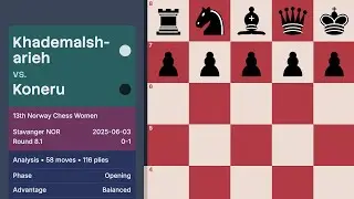 Khademalsharieh vs Koneru &mdash; 13th Norway Chess Women 2025 (Round 8.1)