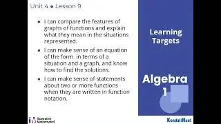 Algebra 1 Unit 5 Lesson 9 Comparing Graphs