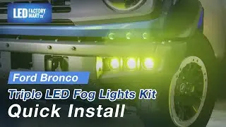 LED Factory Mart Ford Bronco Triple LED Fog Lights Kit for 2021-Later