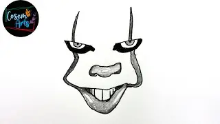Pennywise face drawing || how to draw pennywise face easy
