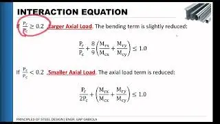 PRINCIPLES OF STEEL DESIGN | ANALYSIS OF BEAM-COLUMN MEMBERS    - THE INTERACTION EQUATION