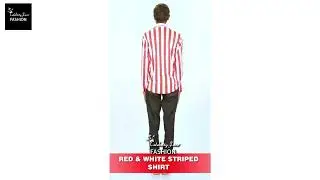 CELEBRITY FACE FASHION MENS RED & WHITE STRIPED DESIGN SHIRT
