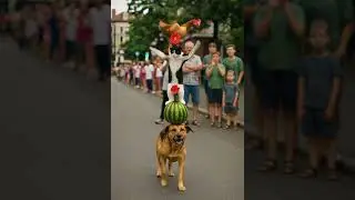 Dancing Dog & Cat Circus on Street | Insane Crowd Reaction  #StreetCircus  #DancingDog  #Funny