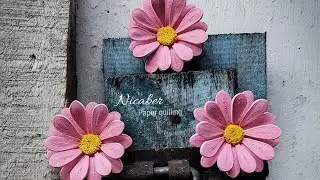How to Make a Pink Daisy with Paper quilling | Floral Art