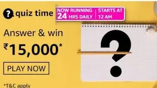 Amazon quiz Today Live Answers WIN 15000 Amazon Pay Balance Live