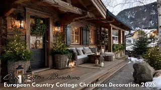 European Country Cottage Christmas Decoration 2025 🎄  Natural Rustic Elegance & Cozy Festive Home