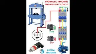 HYDRAULIC MACHINE PRESSURE SWITCH CIRCUIT #electrician #pressure #hydraulicpress #hydraulic #circuit