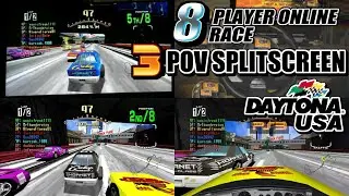 Daytona USA  - 8 Player Online Race in 3 Way Split-Screen (Expert Course) 2nd
