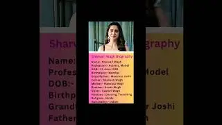 biography of sharvari wagh | #sharvariwagh #viral #youtubeshorts #trending #shorts #reels #ytshorts