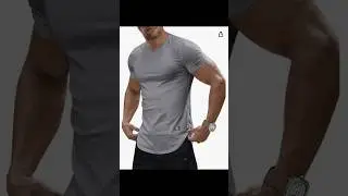 JMIERR Mens Muscle Slim T Shirt V-Neck Shirt Gym Workout # trending #viralshorts