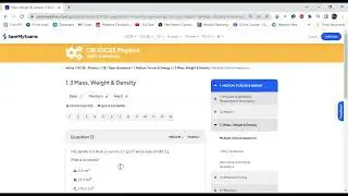 Solving IGCSE Physics: 1.3 Mass, Weight & Density Questions on Savemyexams.co.uk