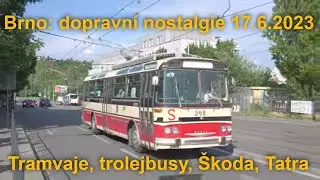 Dopravní nostalgie v Brně: parní tramvaj, 4MT, T2, K2, trolejbusy T11, 6Tr, 9Tr, 15Tr a další