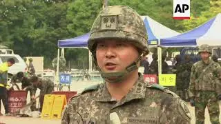 South Korea military stages chemical attack drill