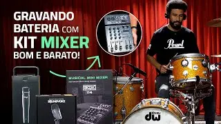 Grava&ccedil;&atilde;o de Bateria em Casa! BARATO Kit de Mixer + Microfones