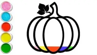 How to draw Pumpkin | Pumpkin drawing Painting and Coloring for Toddlers | Preschool  learning