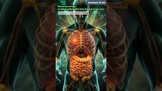 Stress hormones affecting the gut-brain axis Animation | Human Anatomy | Stomach AI Art | 07