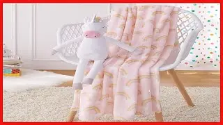 Cozy Kids Throw Blanket with Plush Unicorn Toy &ndash; Soft, Portable, and Fun