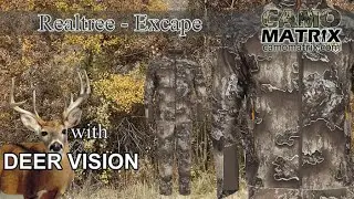 Realtree Excape with simulated deer vision on 14 Backgrounds.