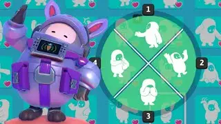 Fall Guys Carrot Courier skin doing in-game emotes and celebrations (FG March FP)