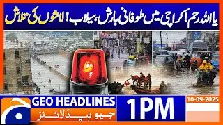 Torrential Rain, Flash Floods Hit Karachi – Shocking Footage | Geo News 12PM Headlines | 10 Sep 2025