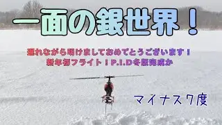 【ラジコンヘリ】極寒の銀世界～E8が踏ん張る！