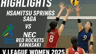 Лучшие моменты | Hisamitsu Springs Saga против NEC Red Rockets Kawasaki | Женская V-лига 2025