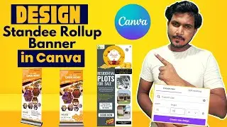 How to Design Standee Banner In Canva | Roll Up Standee Banner Designing