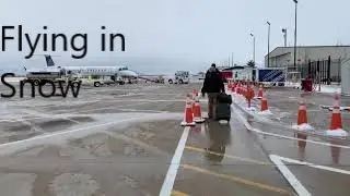 Never saw this | Columbia Missouri airport boarding | Unbelievable | Walk to the plane | Ramp | Snow