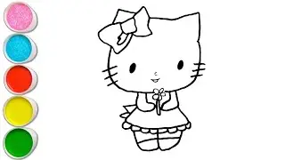 Cute Hello Kitty Drawing, Painting and Coloring For Kids and Toddlers_ Easy Art 