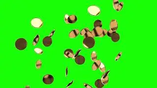 falling gold coins，Gold coins explodegreen screen
